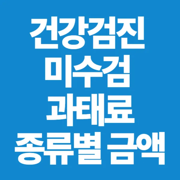 건강검진 미수검 과태료, 종류별 과태료 금액 정보