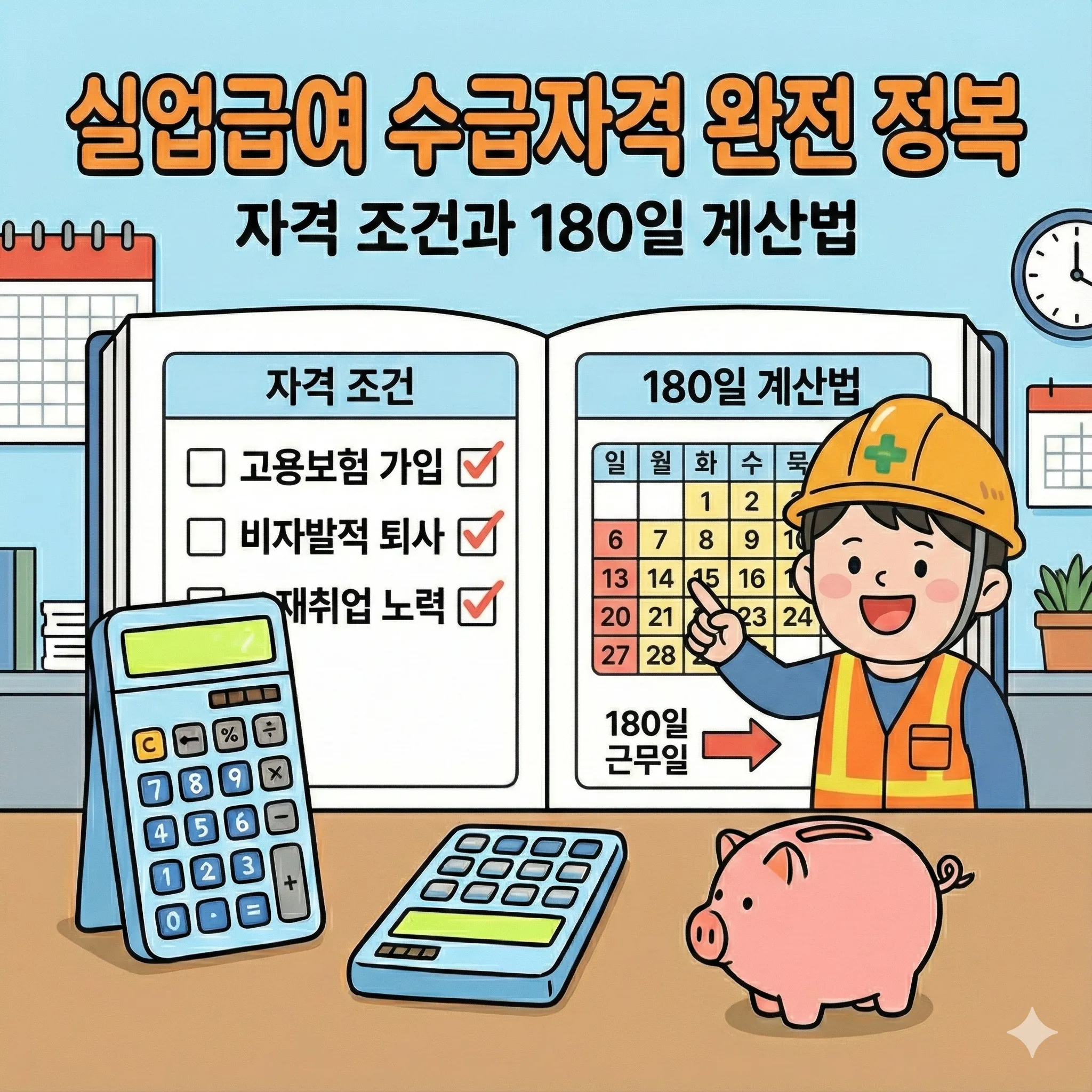 실업급여 수급자격 완전 정복, 자격 조건과 180일 계산법