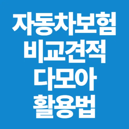 자동차보험 비교견적 다모아 활용법, 보험료 10만원 이상 아끼는 현실적인 가입 꿀팁