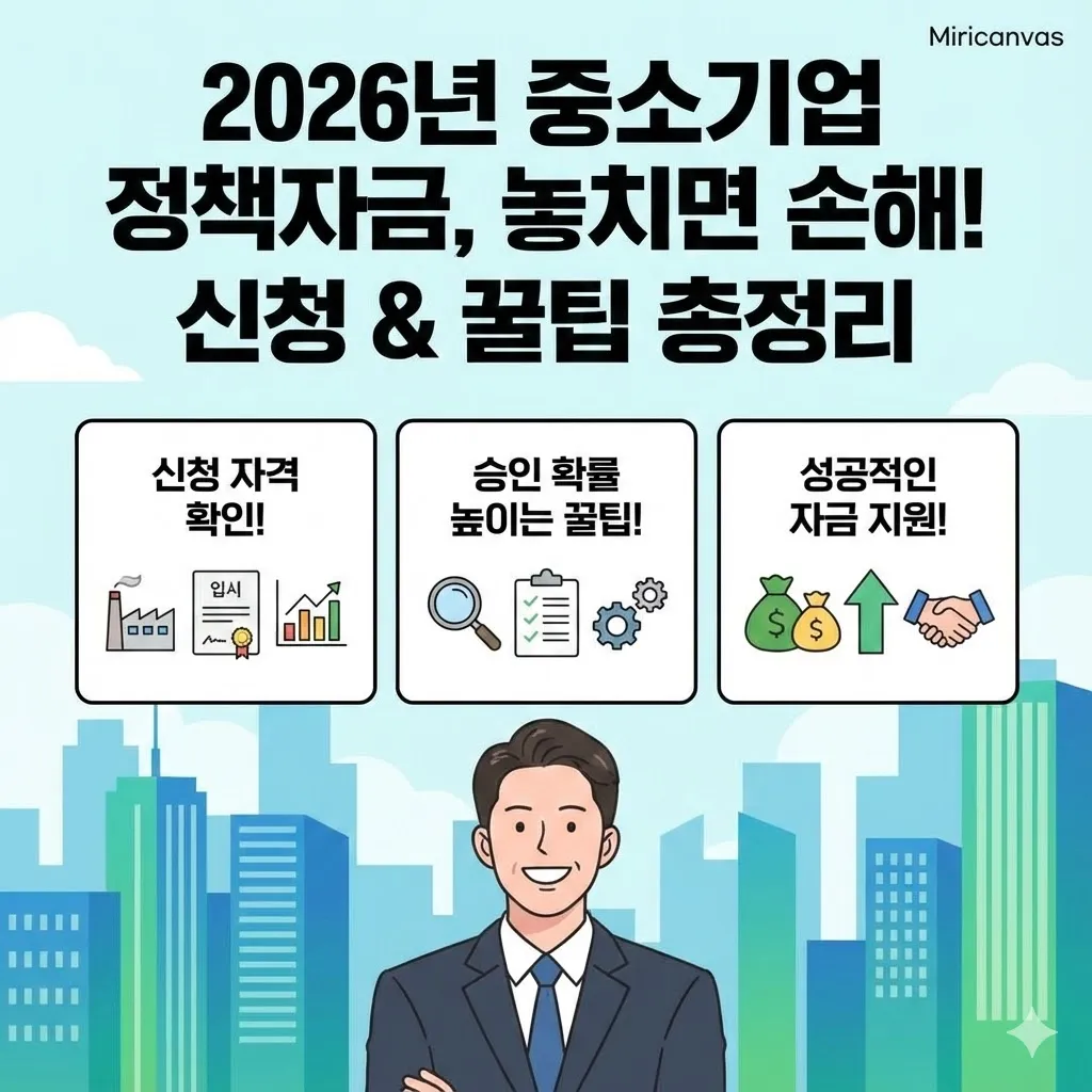 2026년 중소기업 지원 정책자금, 신청 자격부터 승인 확률 높이는 꿀팁까지