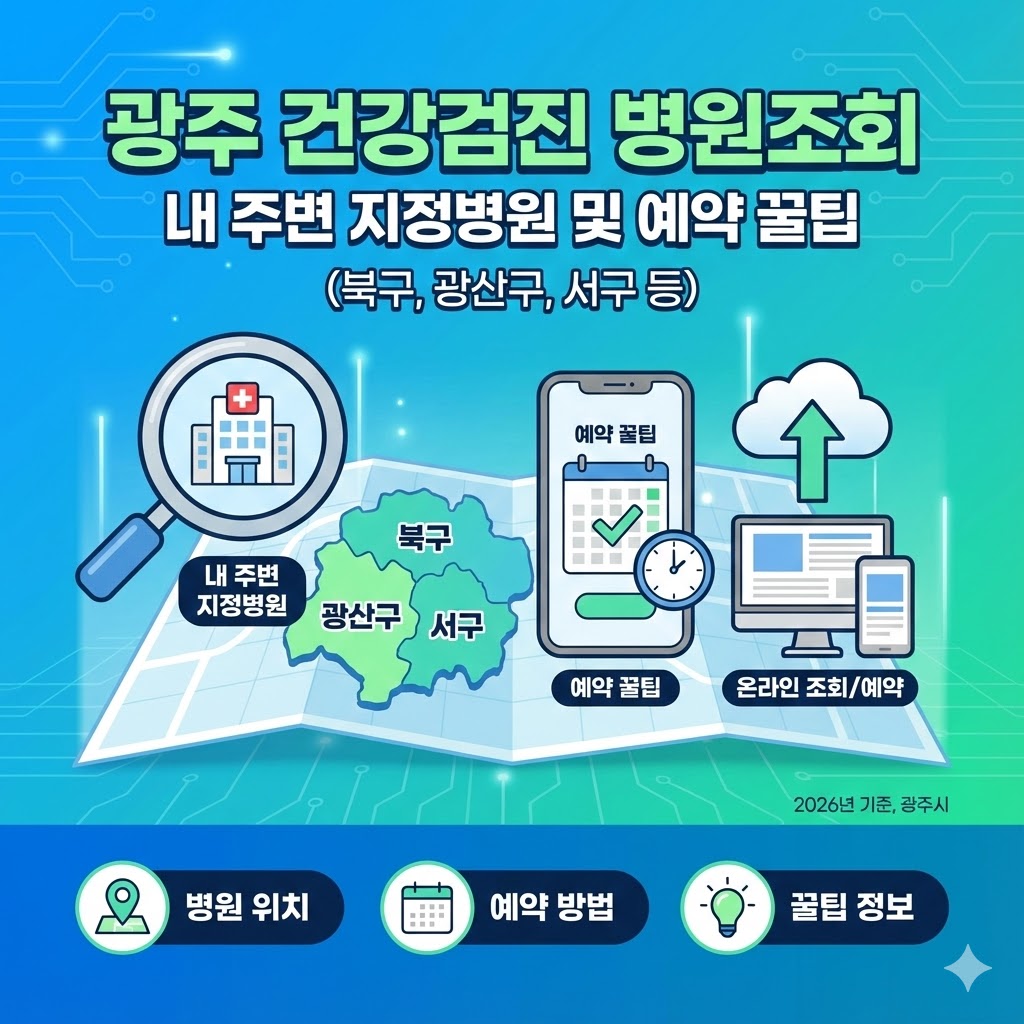 광주 건강검진 병원조회, 내 주변 지정병원 및 예약 꿀팁 (북구, 광산구, 서구 등)