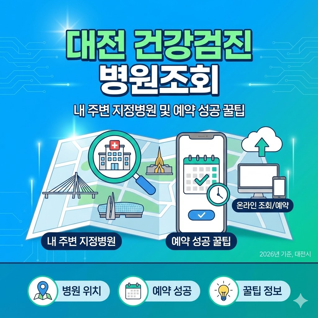 대전 건강검진 병원조회, 내 주변 지정병원 및 예약 성공 꿀팁