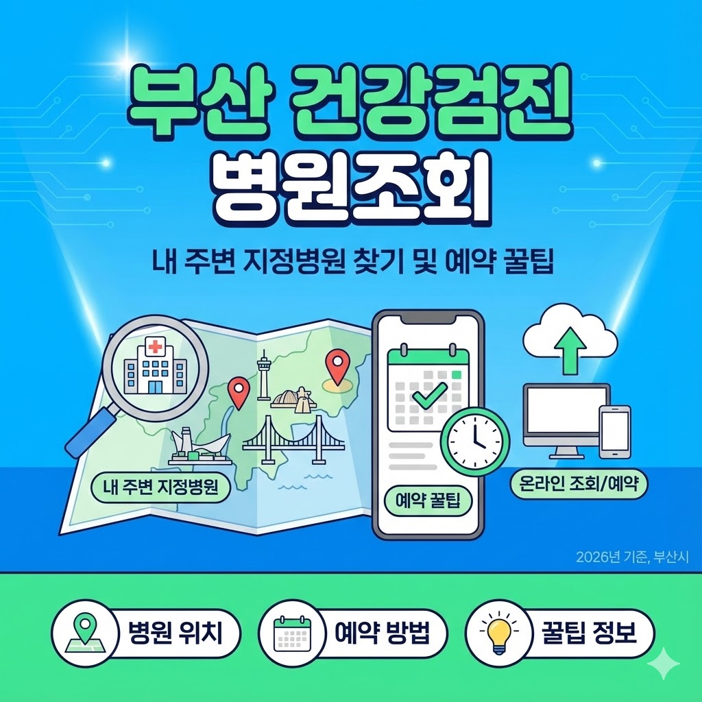 부산 건강검진 병원조회, 내 주변 지정병원 찾기 및 예약 꿀팁