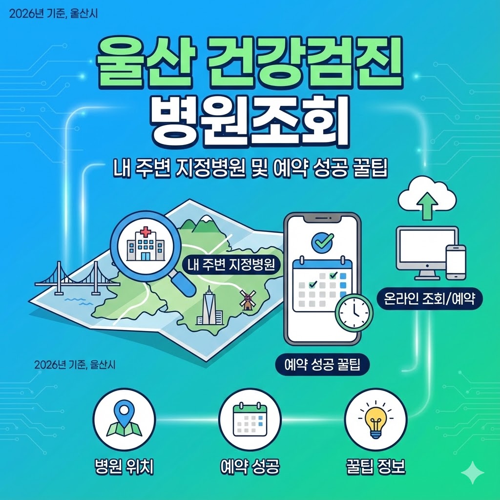 울산 건강검진 병원조회, 내 주변 지정병원 및 예약 성공 꿀팁