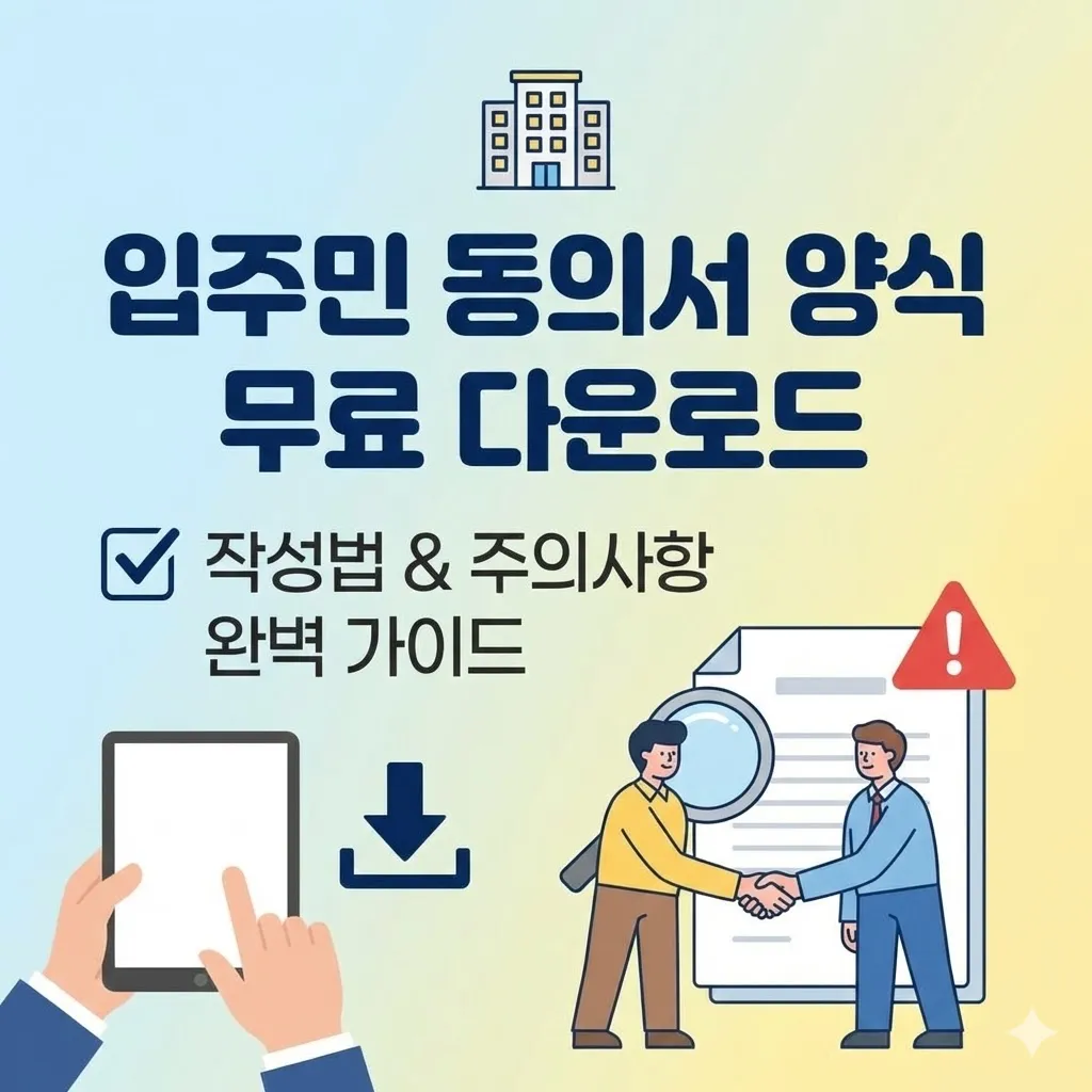 입주민 동의서 양식 무료 다운로드 및 작성법 주의사항