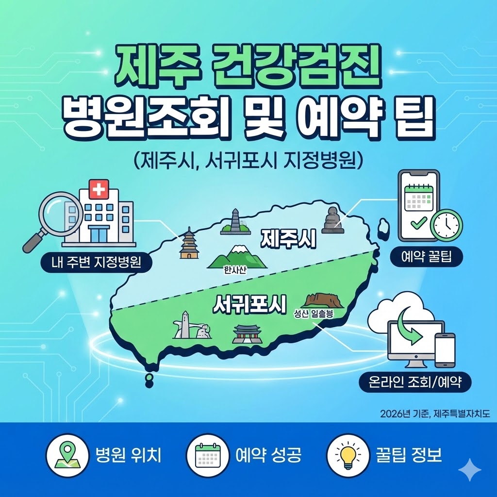 제주 건강검진 병원조회 및 예약 팁 (제주시, 서귀포시 지정병원)