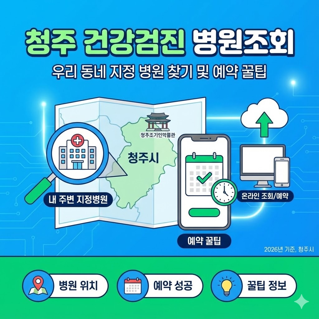 청주 건강검진 병원조회, 우리 동네 지정 병원 찾기 및 예약 꿀팁