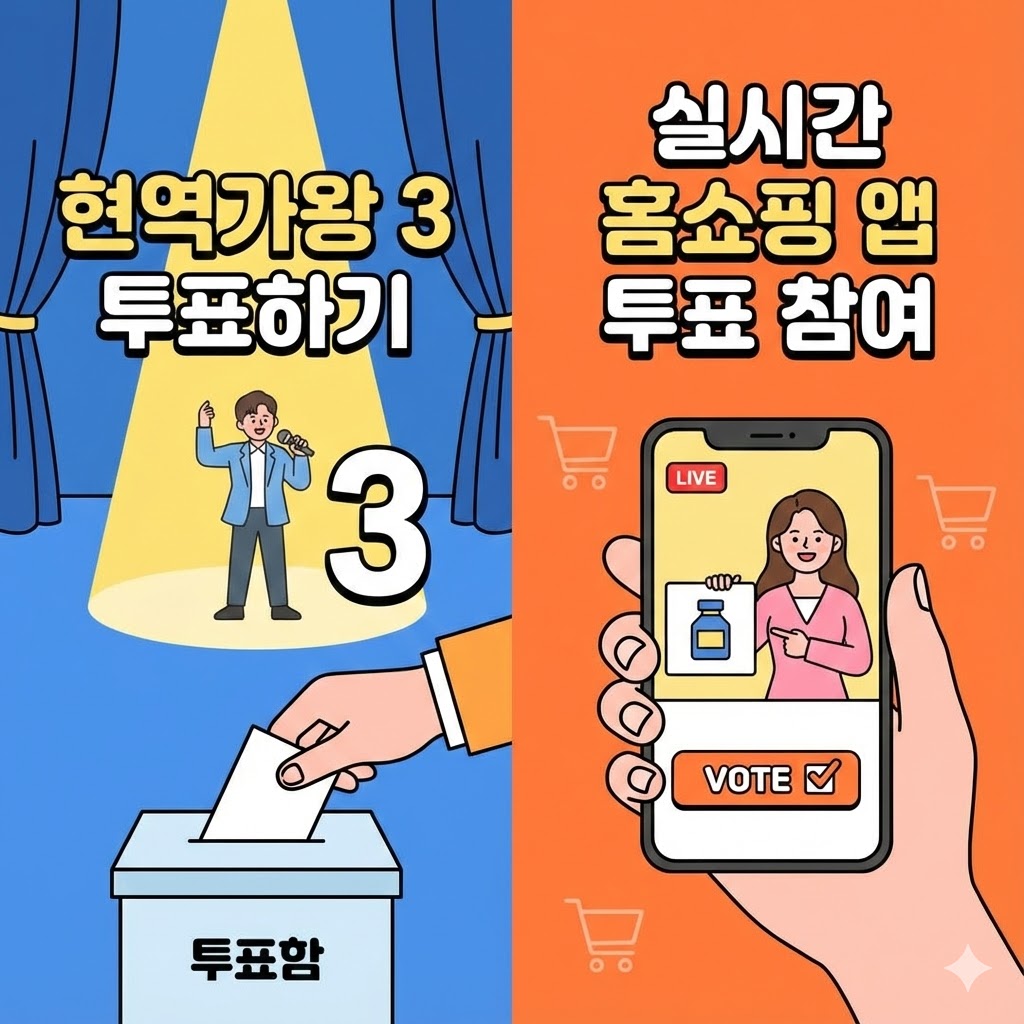 현역가왕3 투표하기 및 실시간 홈쇼핑 앱 투표 참여