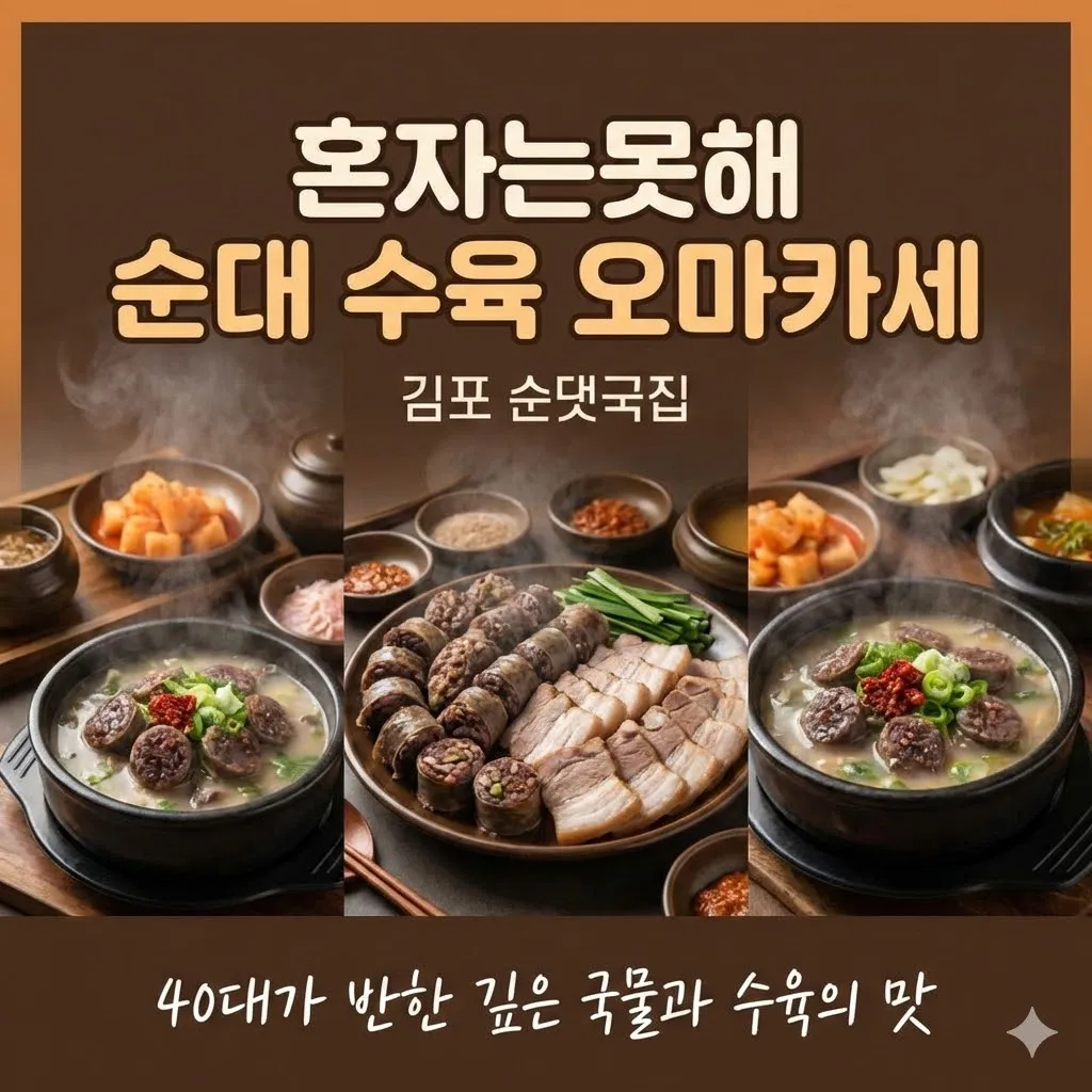 혼자는못해 순대 수육 오마카세 김포 순댓국집, 40대가 반한 깊은 국물과 수육의 맛