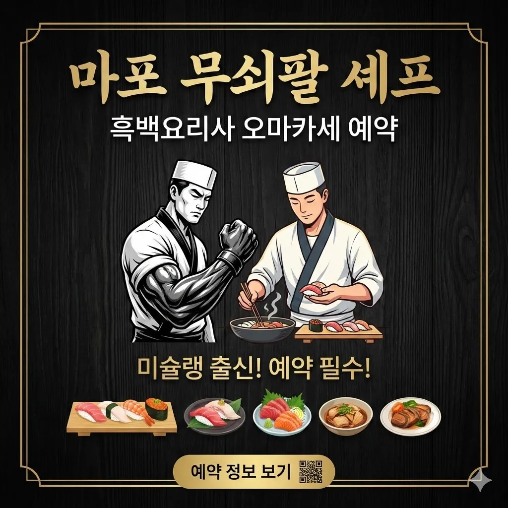 혼자는못해 흑백요리사 미슐랭 셰프 무쇠팔 마포 일식 오마카세 식당 위치 및 예약 정보