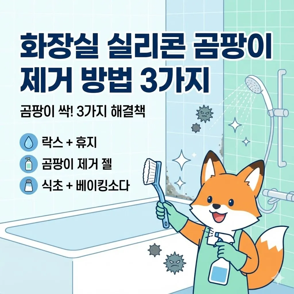 화장실 실리콘 곰팡이 제거 방법 3가지