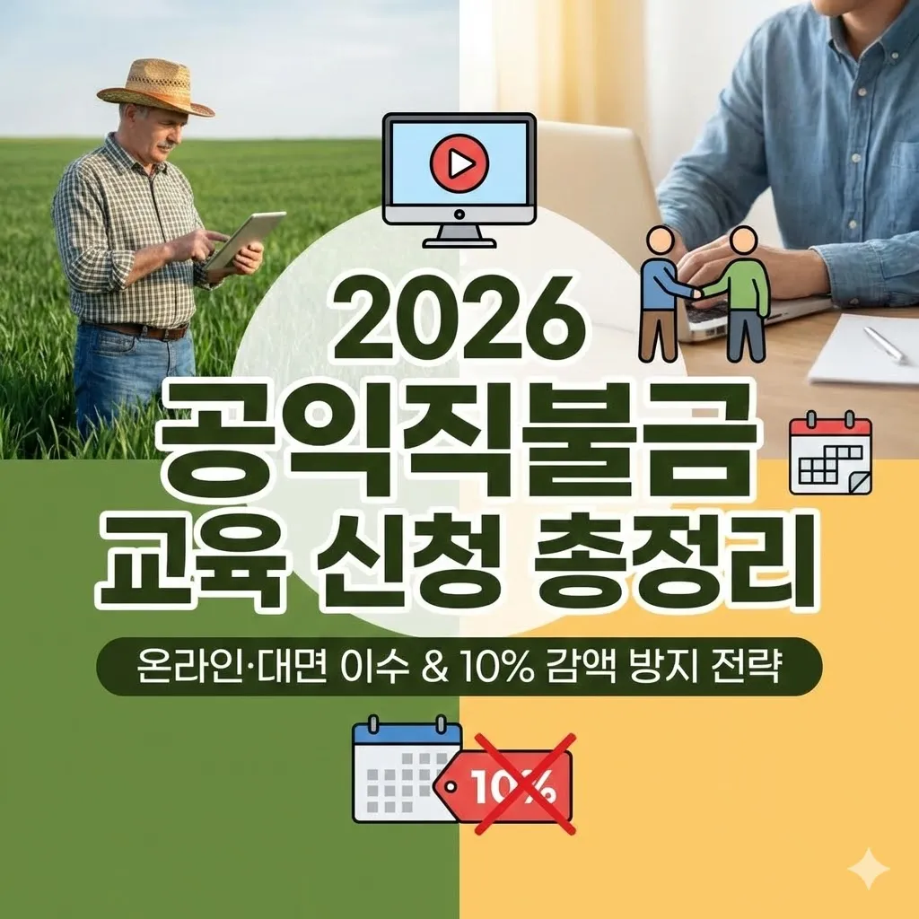 2026년 공익직불금 교육 신청 방법 총정리, 온라인·대면 이수 및 10% 감액 방지 전략