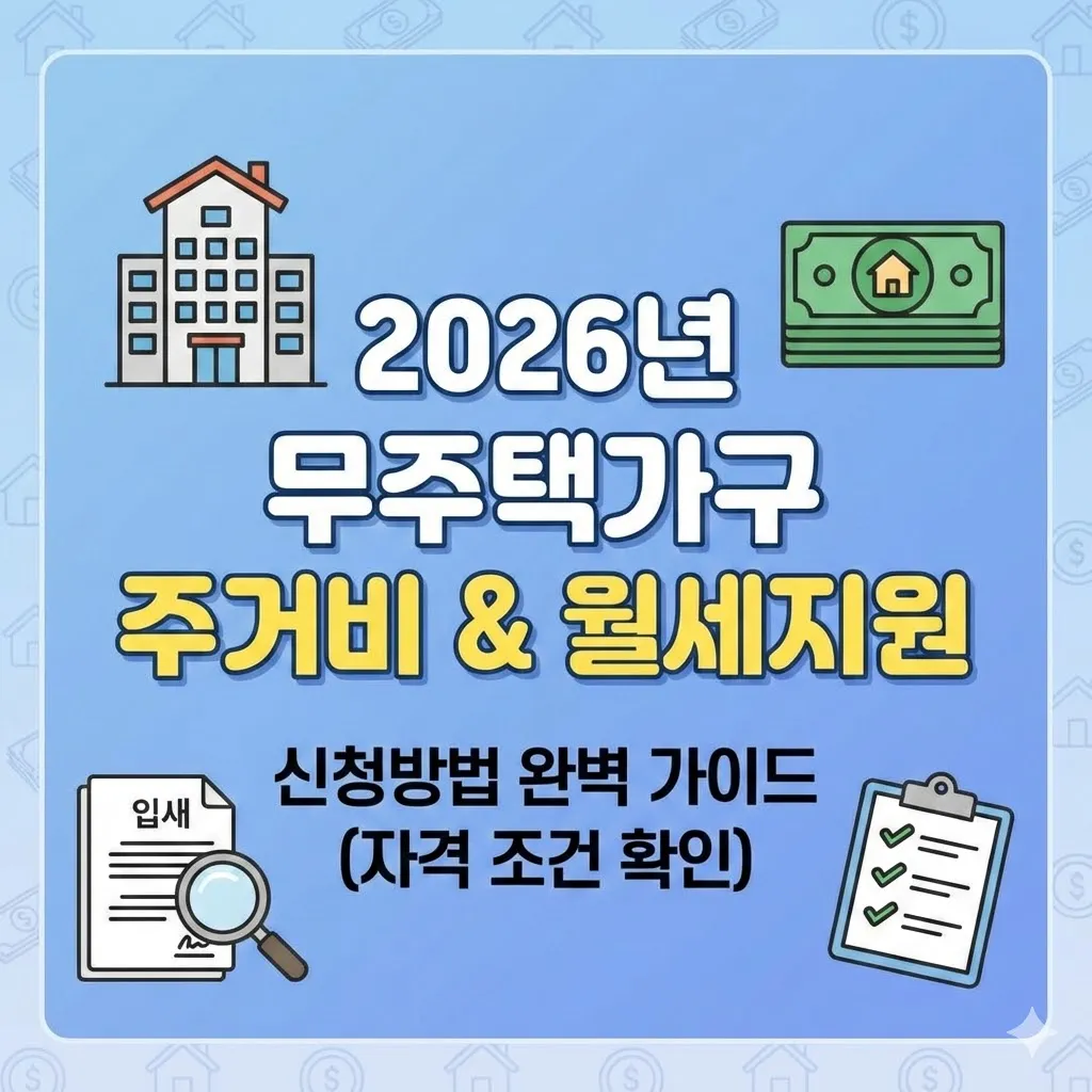 2026년 무주택가구 주거비 지원 및 월세지원 신청방법 완벽 가이드 (자격 조건 확인)