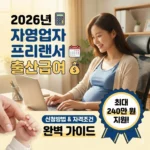 2026년 자영업자 프리랜서 출산급여 신청방법 및 자격조건 완벽 가이드 (최대 240만 원 지원)