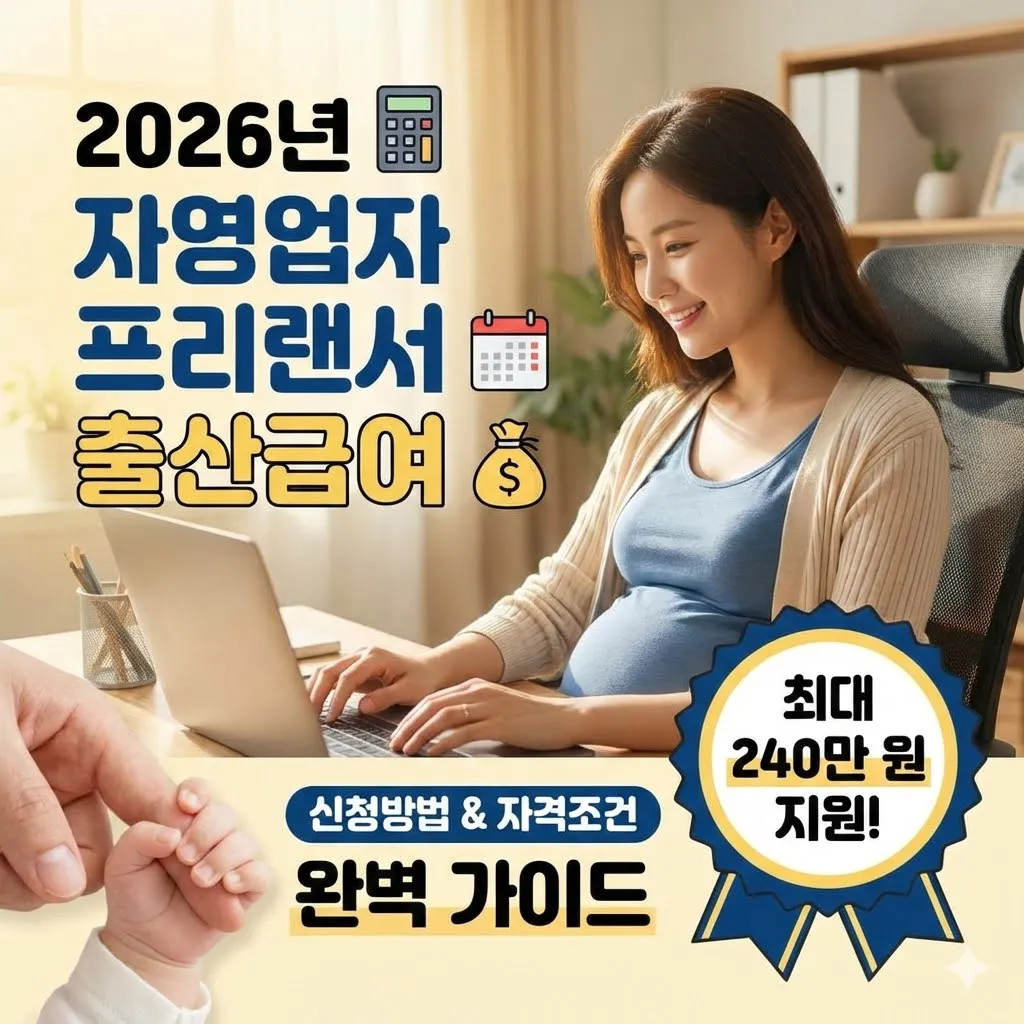 2026년 자영업자 프리랜서 출산급여 신청방법 및 자격조건 완벽 가이드 (최대 240만 원 지원)