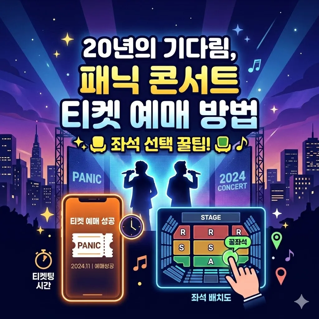 20년의 기다림, 패닉 콘서트 티켓 예매 방법과 좌석 선택 꿀팁