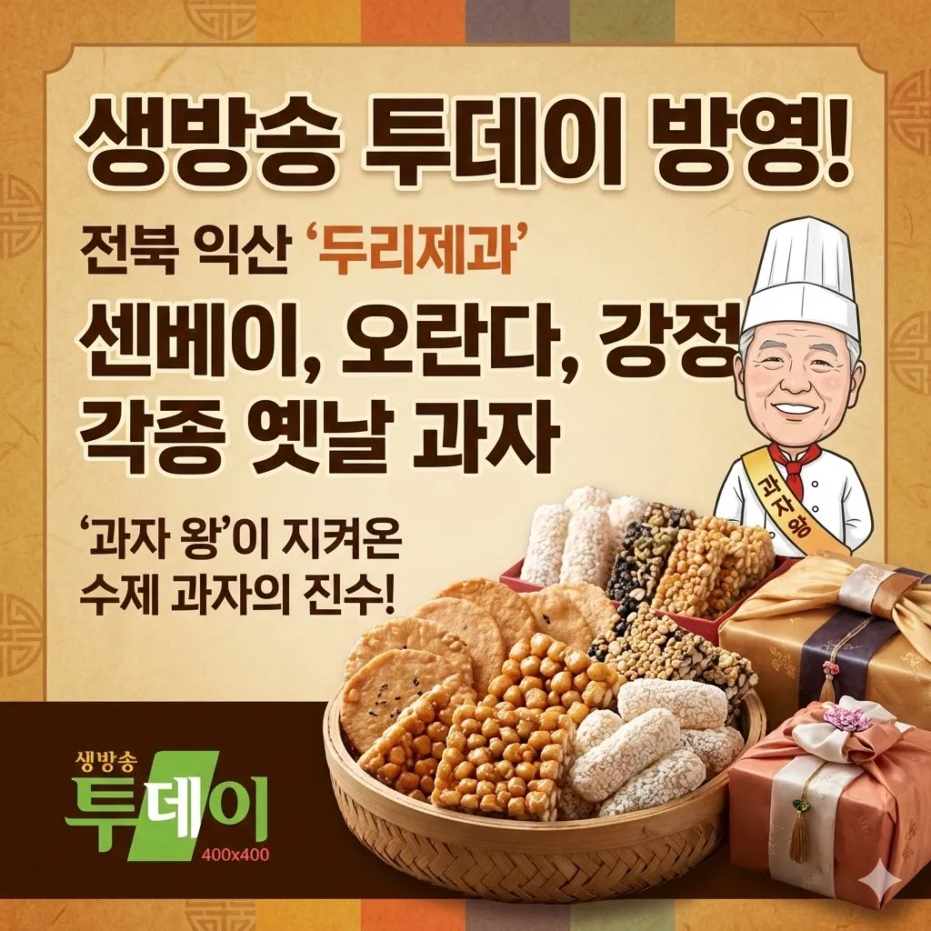 생방송 투데이 방영! 전북 익산 센베이(전병) 오란다 강정 각종 옛날 과자 두리제과, 과자 왕이 지켜온 수제 과자의 진수