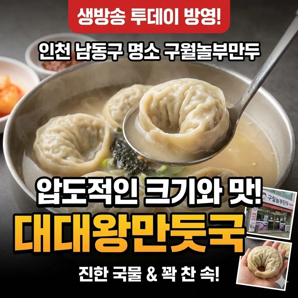 생방송 투데이 인천 남동구 대왕 만둣국 명소 구월놀부만두 압도적인 크기와 맛