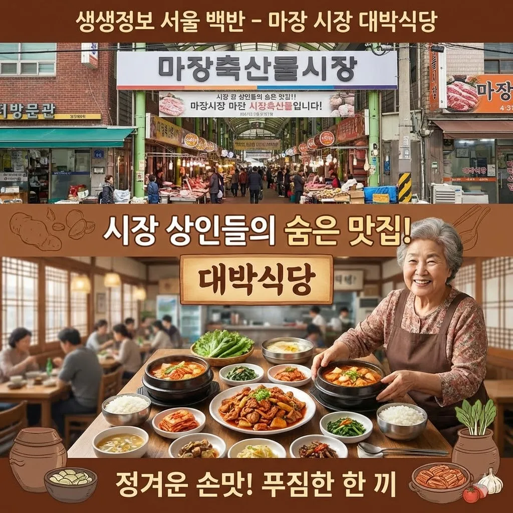 생생정보 서울 백반 마장 축산물 시장 대박식당의 정겨운 손맛