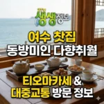 생생정보 여수 찻집 동방미인 다향취월 티오마카세 및 대중교통 방문 정보