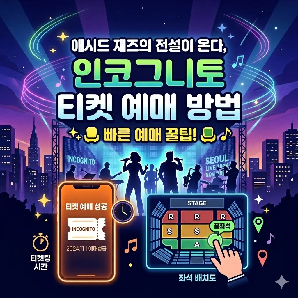 인코그니토 내한 공연 티켓 예매 방법