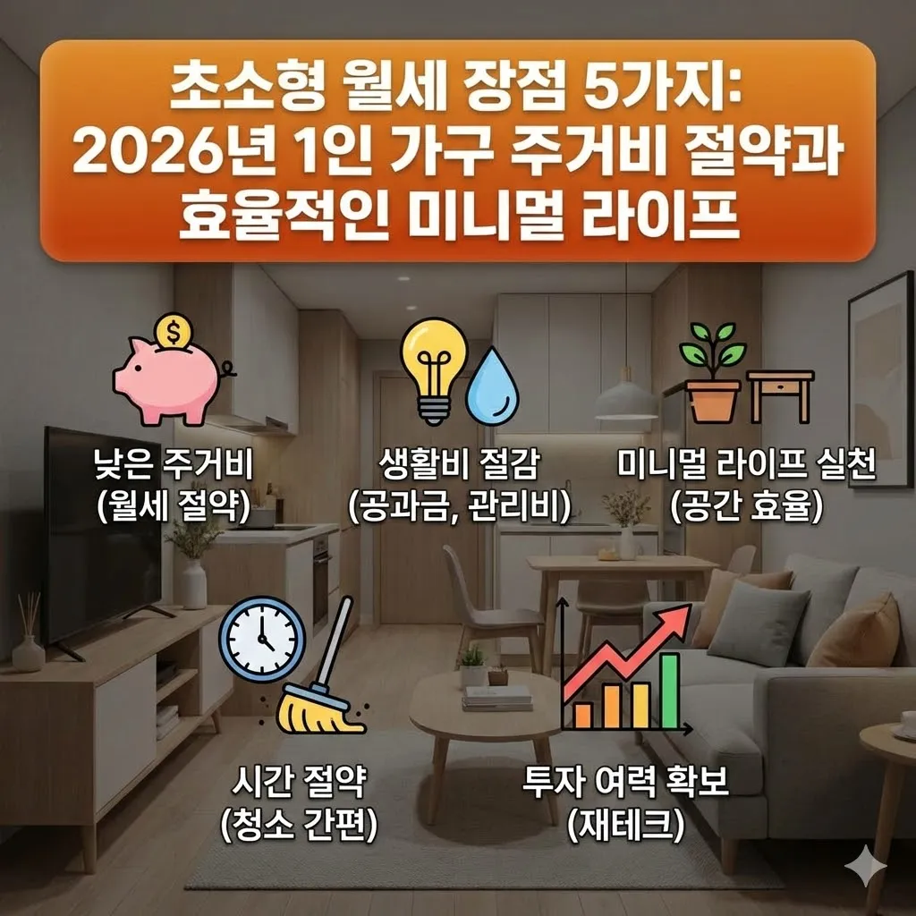 초소형 월세 장점 5가지: 2026년 1인 가구 주거비 절약과 효율적인 미니멀 라이프
