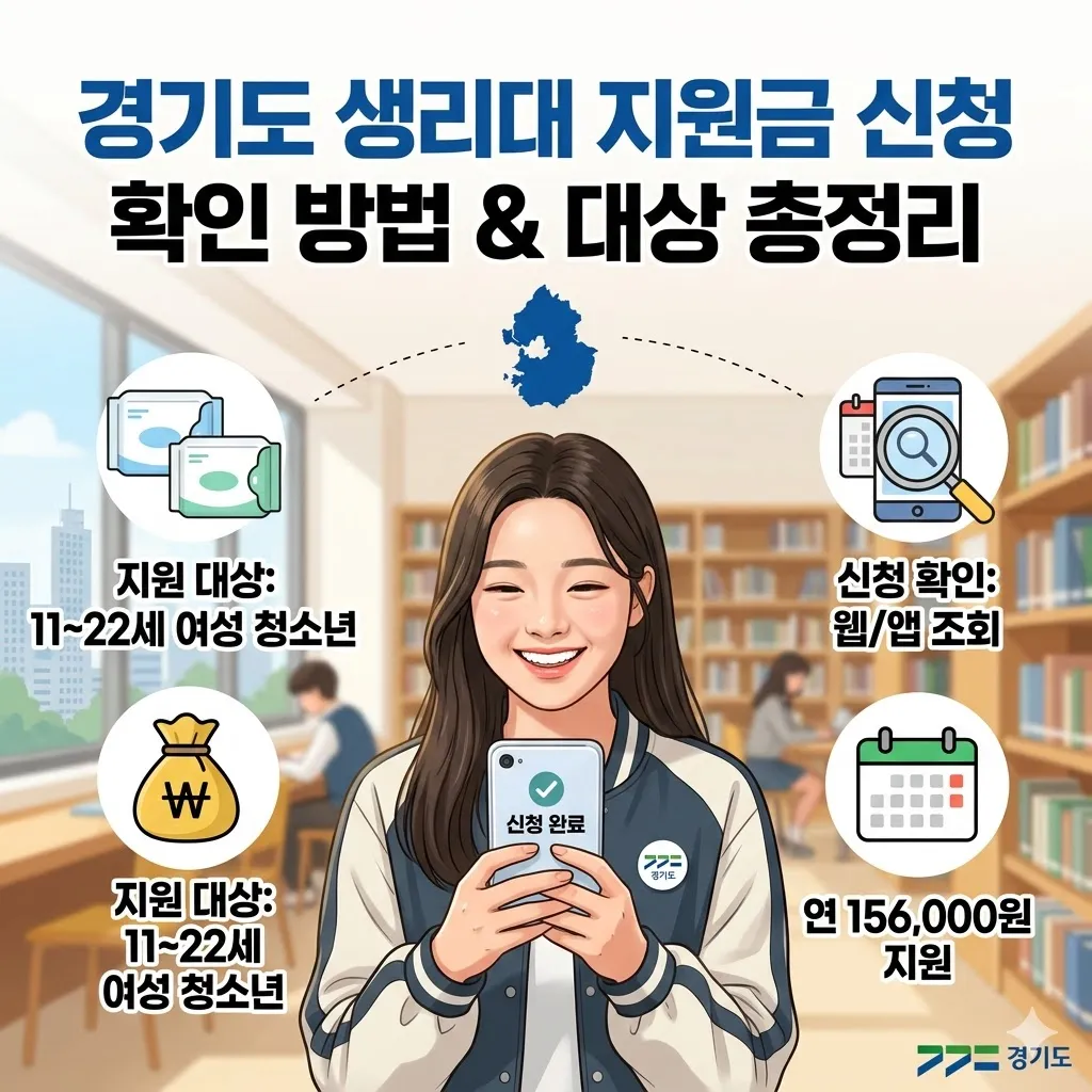 경기도 생리대 지원금 신청 확인 방법 및 지원 대상 총정리