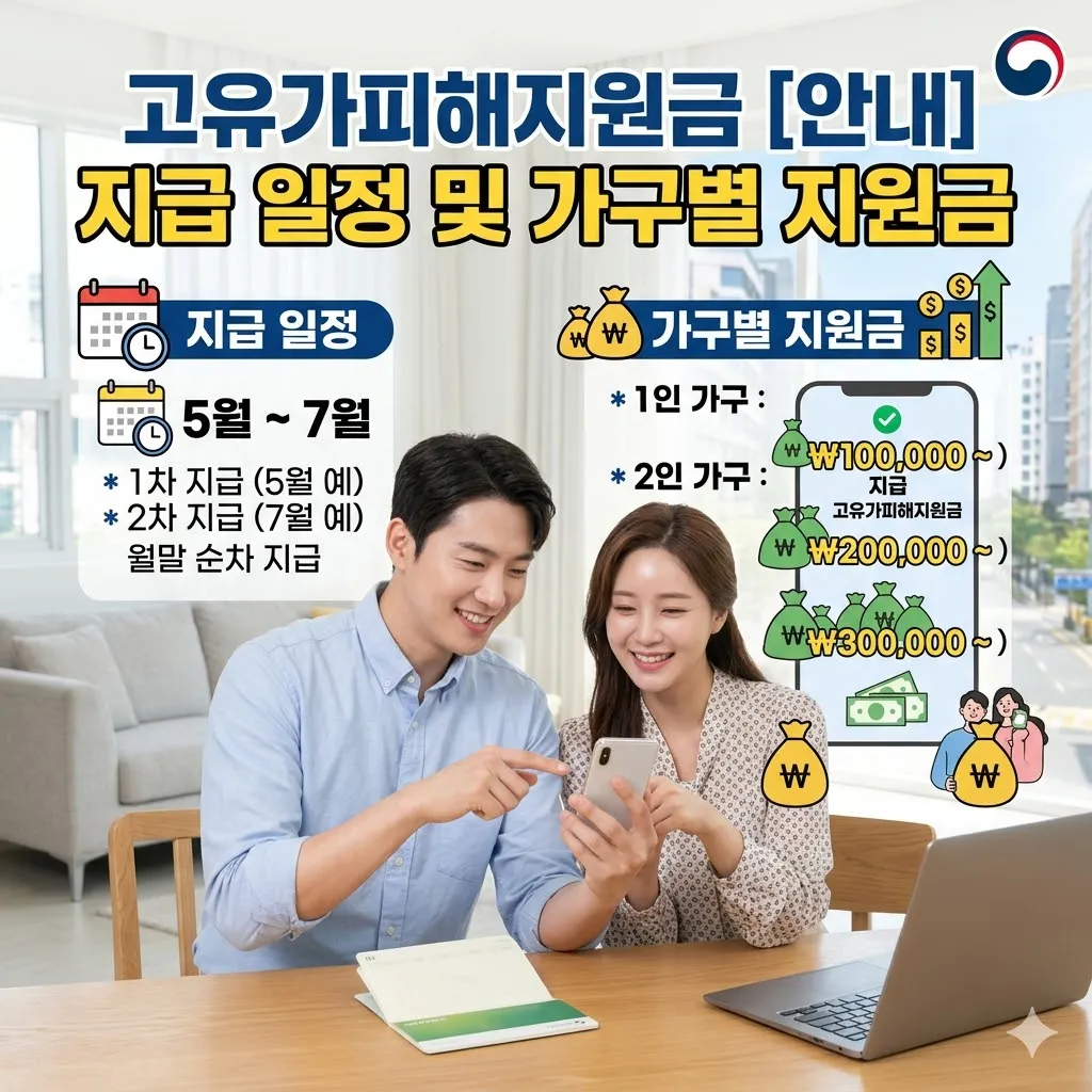 고유가피해지원금 지급일 일정 및 가구별 지원 금액 안내