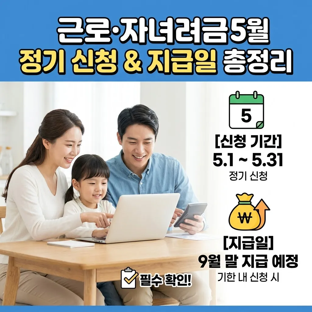 근로·자녀장려금 5월 정기 신청 기간 및 지급일 총정리