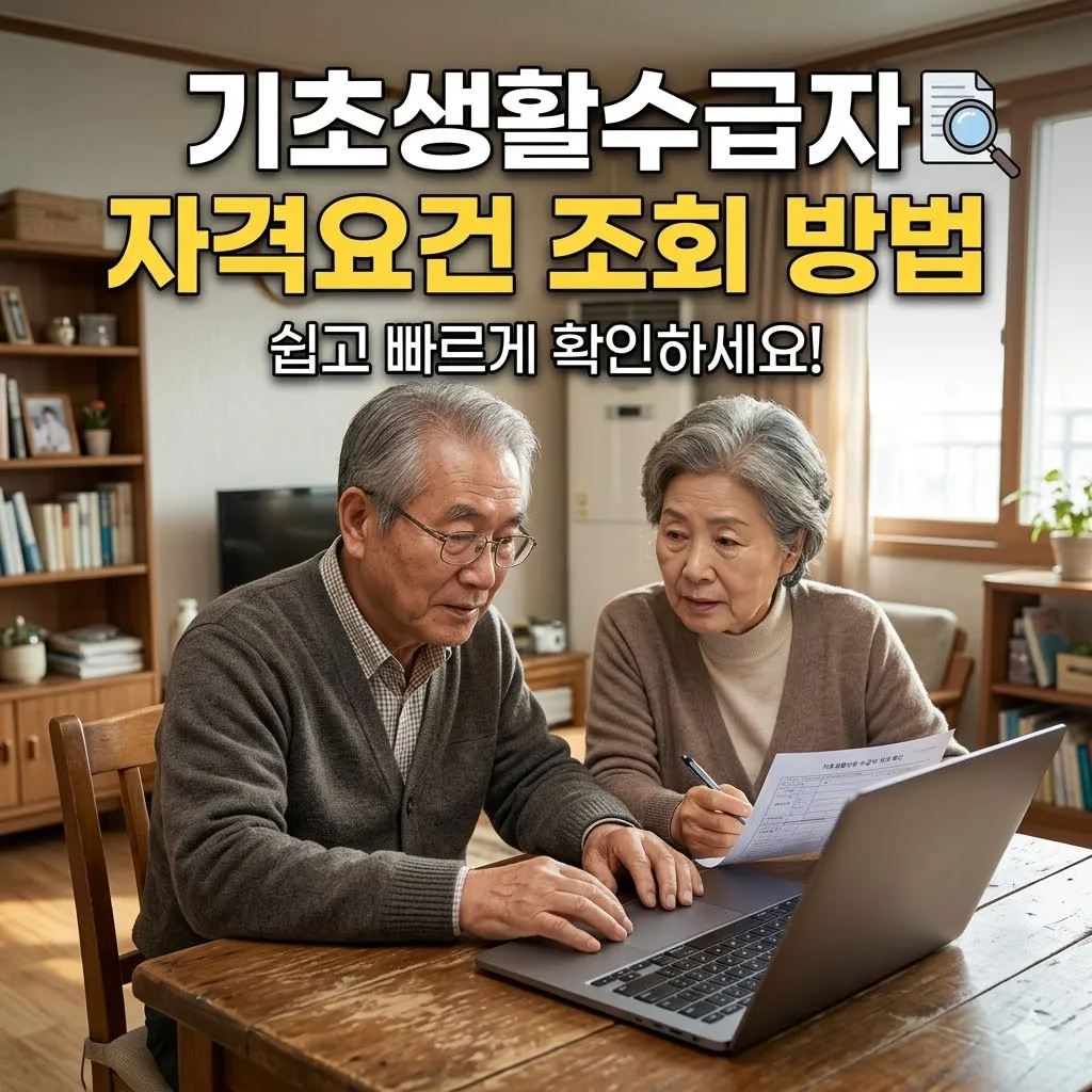 기초생활수급자 자격요건 조회 방법