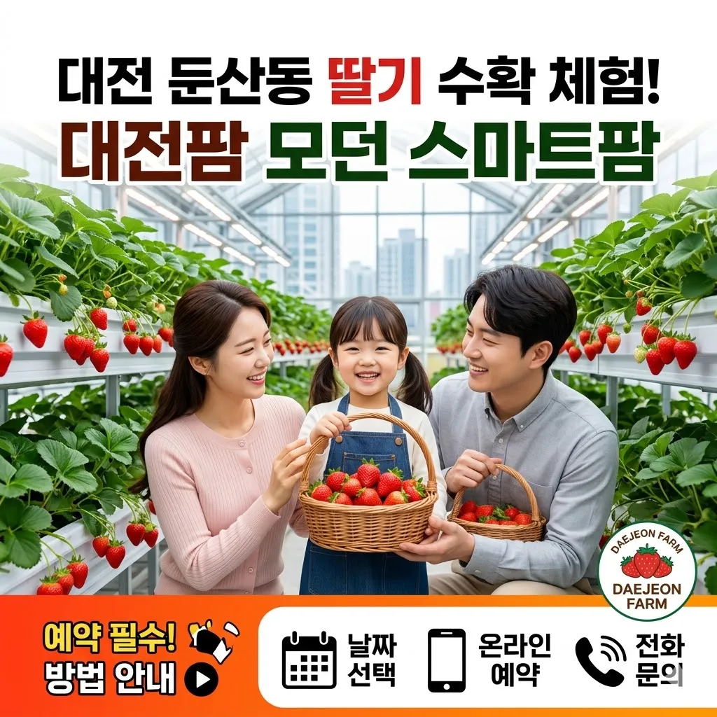 대전팜 모던 스마트팜 둔산동 딸기 수확 체험 및 예약 방법 안내