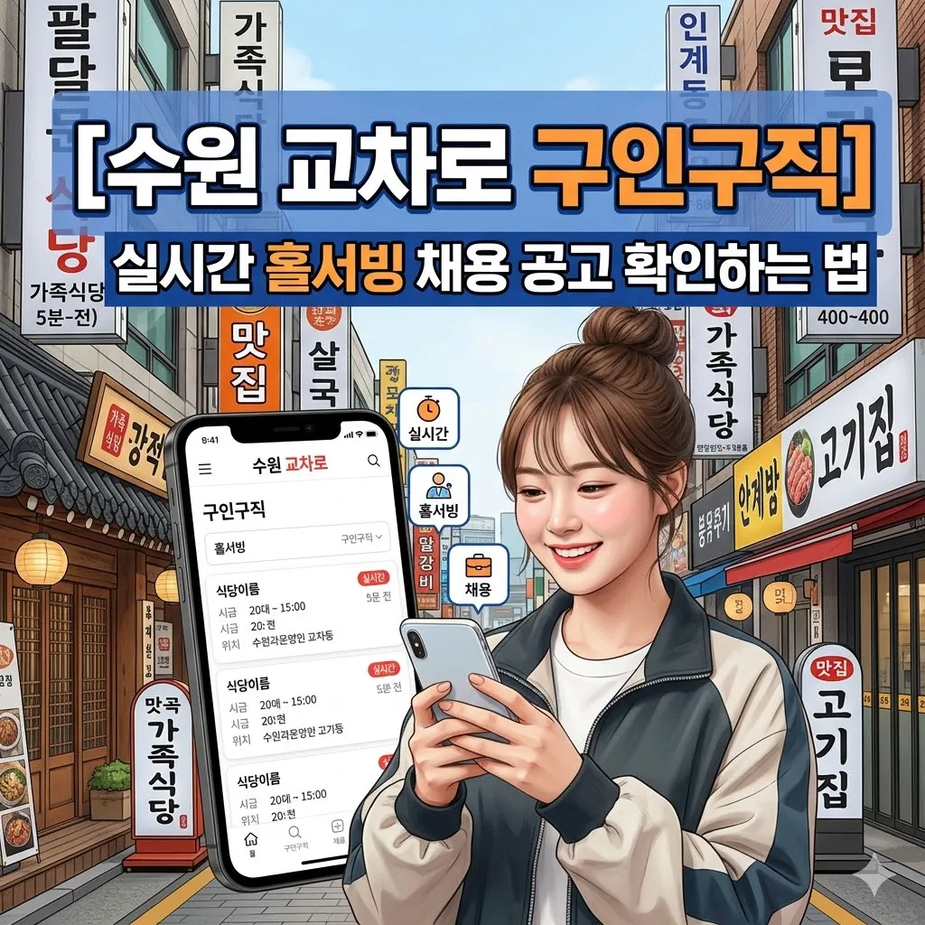수원 교차로 구인구직 홀서빙 채용 공고 실시간 확인하는 법