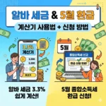 알바 세금 3.3% 계산기 사용법과 5월 종합소득세 환급 신청 방법