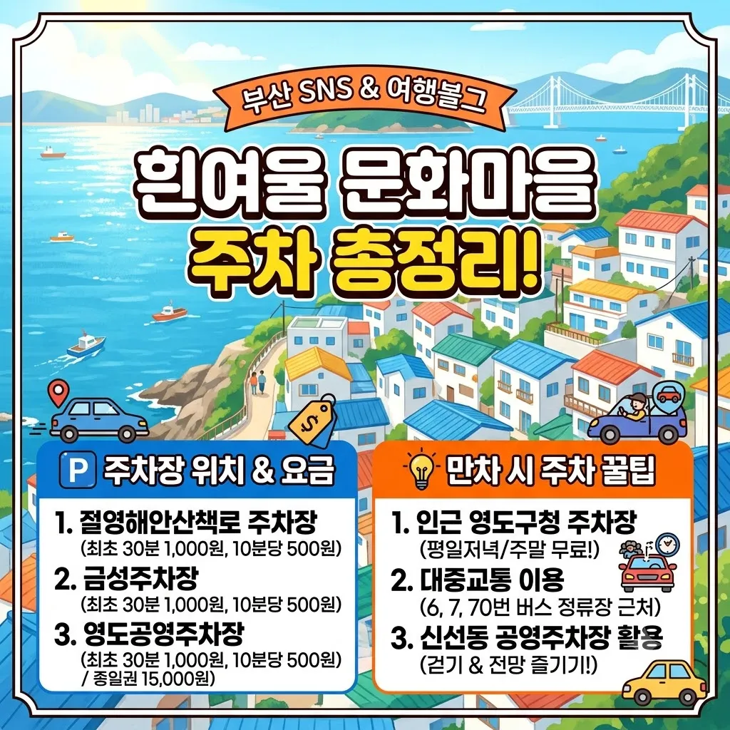 흰여울 문화마을 주차장 위치 및 요금, 흰여울 문화마을 만차 시 주차 꿀팁
