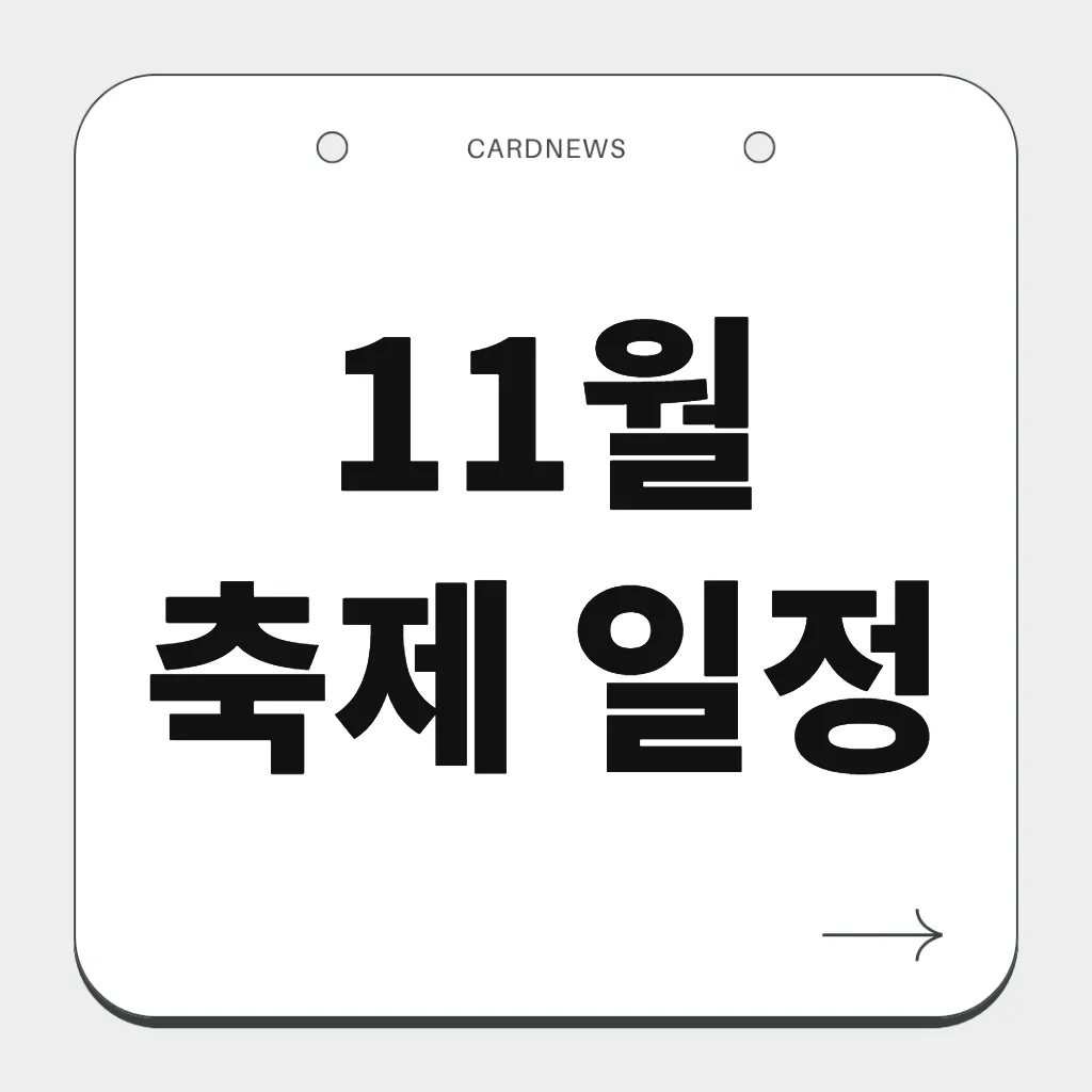 11월 축제 일정