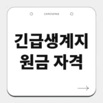긴급생계지원금 자격