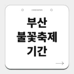 부산 불꽃축제 기간